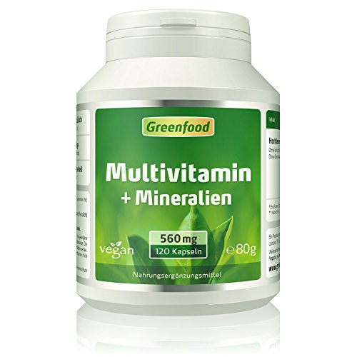 Multivitamin, 560 mg, 120 Kapseln, vegan – 100% Tagesbedarf an Vitaminen, Mineralien und Spurenelementen. Sehr hohe Bioverfügbarkeit!