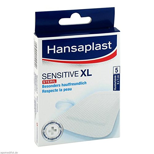 Hansaplast Sensitive XL steriles Pflaster 6×7 cm, 5 St